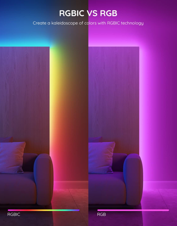 Govee RGBIC LED Strip Lights – Smart WiFi Color Changing LED Lights for TV, Bedroom, Party