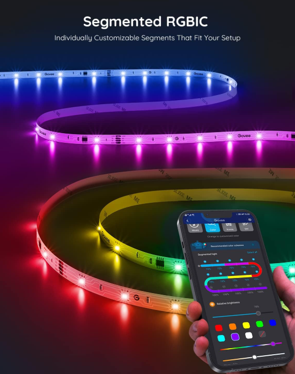Govee RGBIC LED Strip Lights – Smart WiFi Color Changing LED Lights for TV, Bedroom, Party