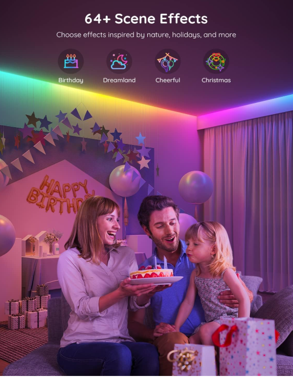 Govee RGBIC LED Strip Lights – Smart WiFi Color Changing LED Lights for TV, Bedroom, Party